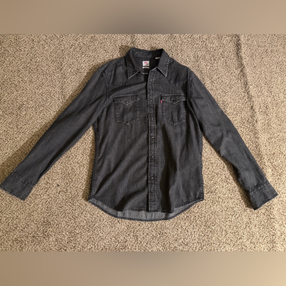 Levi's Washed Black Western Denim Shirt NWT
